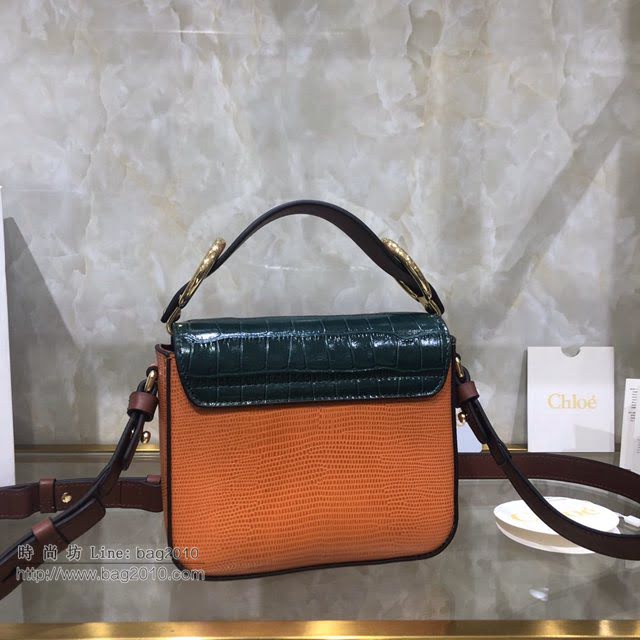 Chloe女包 克洛伊經典C Bag拼色鱷魚壓紋手提包 Chole手提肩背斜挎包  jjh1383